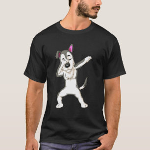 Camiseta Cachorros Perro de Dabbing Blanco Husky