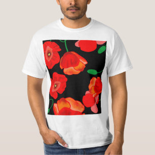 Camiseta Cachorros rojos en ilustracion de fondo negro