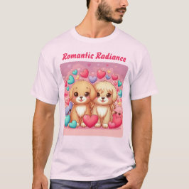 Camiseta Cachorros románticos adornados con leche