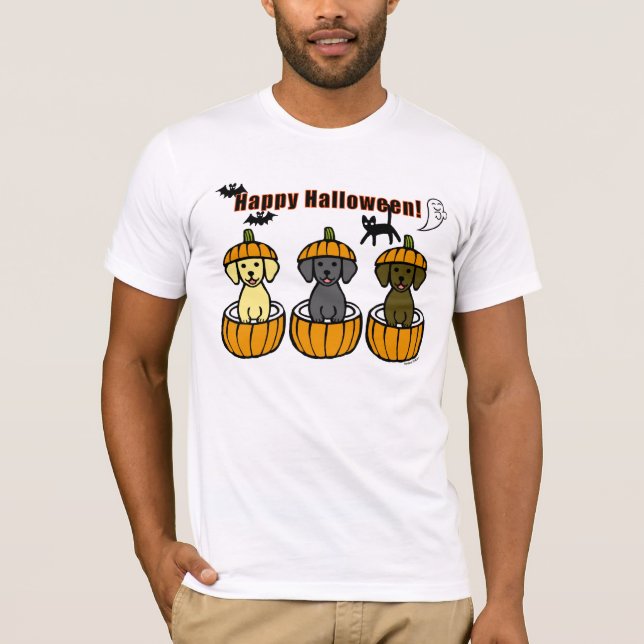 Camiseta Cachorros y calabazas de Halloween (Anverso)