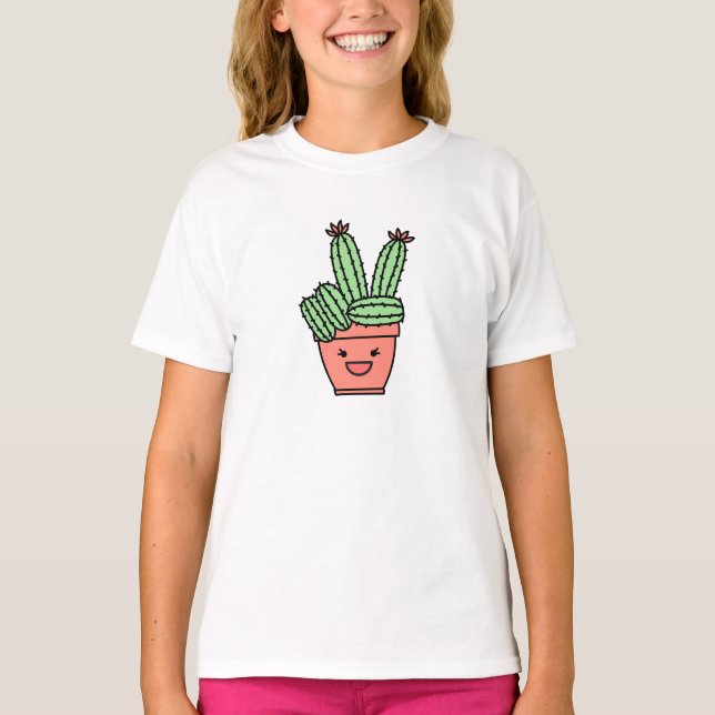 Camiseta Cacteen con signo de la mano de la paz (Anverso)