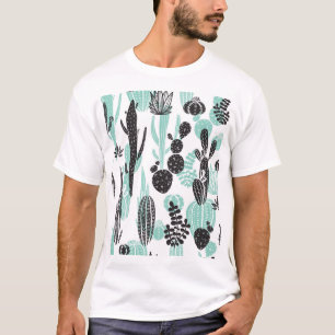 Camiseta Cacti de mano dibujada: Doodle Seamless