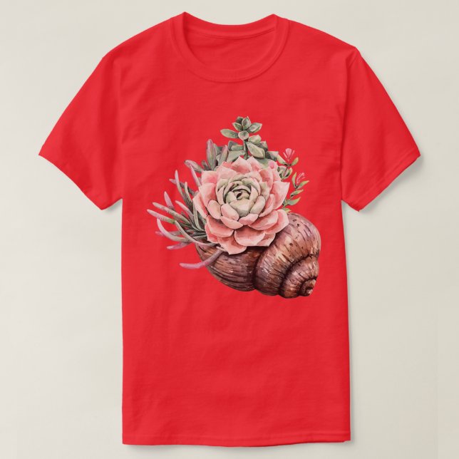 Camiseta Cacti Growing in a Shell Shaped Planter (Diseño del anverso)
