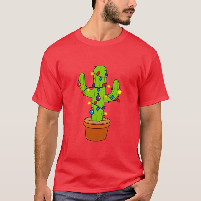 Camiseta Cactus adornado para los días de fiesta (Anverso)