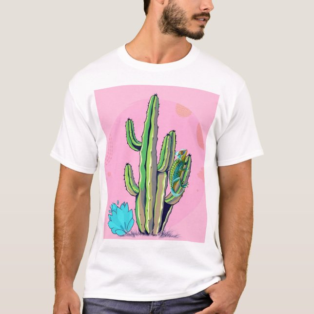 Camiseta "Cactus and Lizard T-Shirt: La belleza del desiert (Anverso)