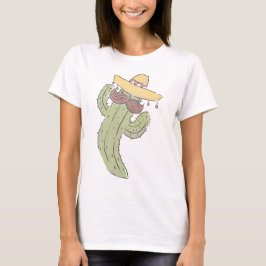Camiseta Cactus bailando con bigote en Sombrero