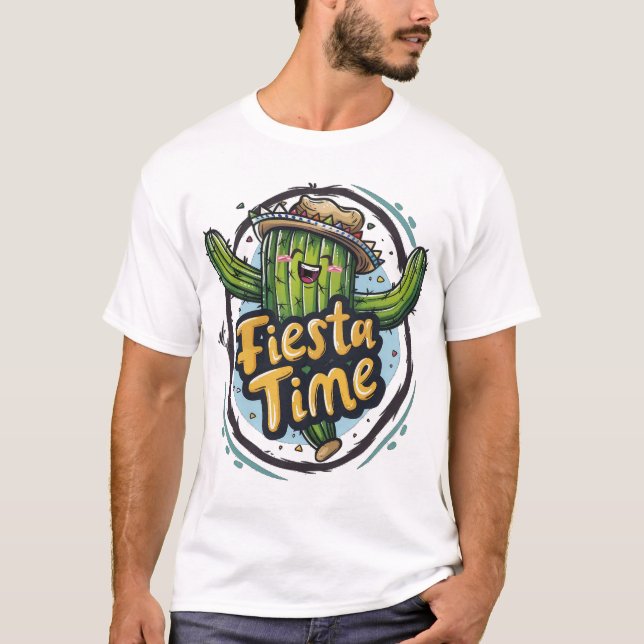 Camiseta Cactus Bailarín "Tiempo de Fiesta" (Anverso)