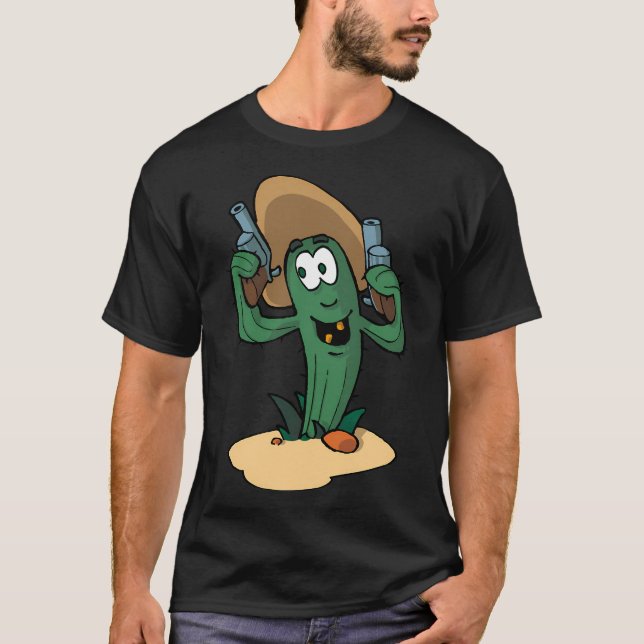 Camiseta Cactus bandido oscuro (Anverso)