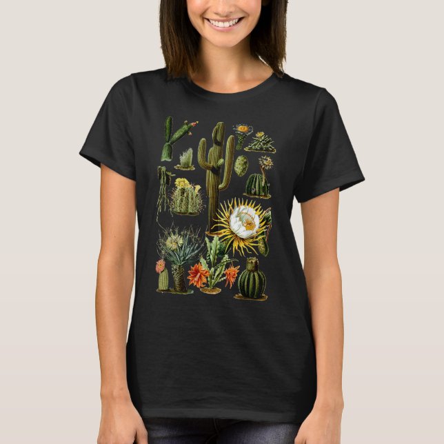Camiseta Cactus Botánico de Boho Boho de los años 70 Sucule (Anverso)