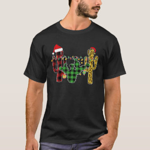Camiseta Cactus Búfalo Cuadro Leopardo Navidad Coincidente
