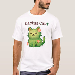 Camiseta Cactus Cat 🌵 🐱 diseño de Personalizado floral