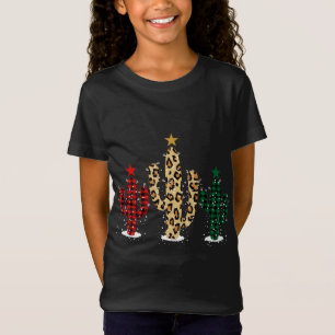 Camiseta Cactus Christmas Tree con Buffalo Plaid Leopard D