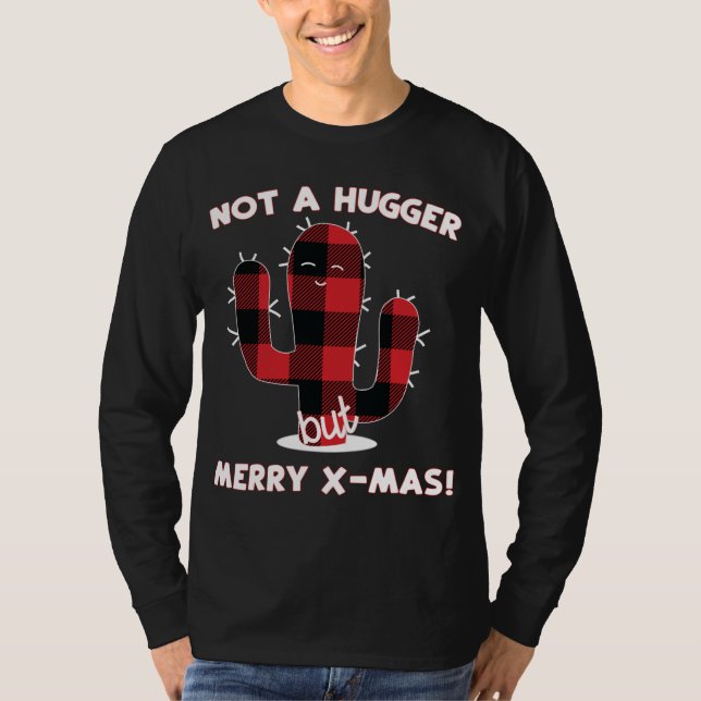 Camiseta Cactus Christmas Tree Funny Gift No a Huger Merr (Anverso)
