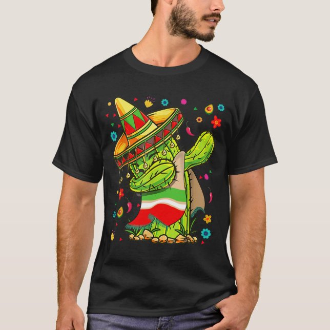 Camiseta Cactus Cinco De Mayo Disfrazado Regalo Hombres Muj (Anverso)