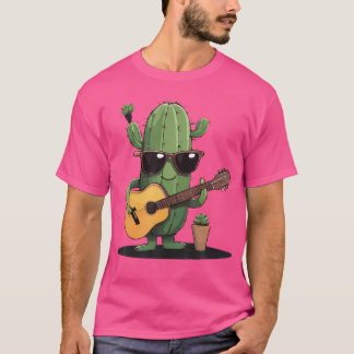 Camiseta Cactus Con Gafas De Sol Y Cactus De Guitarra Acúst