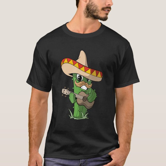 Camiseta Cactus con guitarra mexicana (Anverso)
