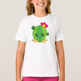 Camiseta Cactus Cute, Cactus Kawaii, Cactus Verde, Flores