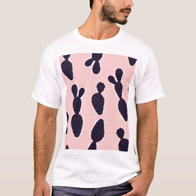 Camiseta Cactus Cuteness: Patrones Pastel Dulce (Anverso)