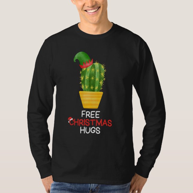 Camiseta Cactus de Abrazos de Navidad Gratis (Anverso)