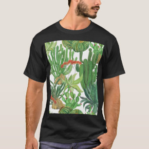 Camiseta Cactus de acuarela: pintura de patrones sin foco