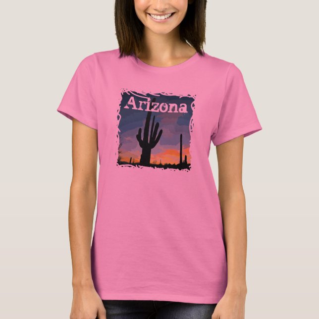 Camiseta Cactus de Arizona Saguaro en el Tee del Suroeste (Anverso)