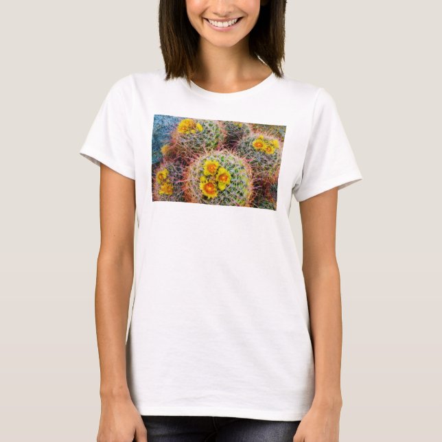 Camiseta Cactus de barril en primer plano, California (Anverso)