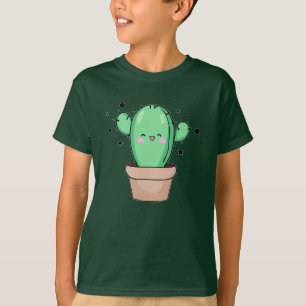 Camiseta Cactus de bebé sonriente feliz en jarrón con estre