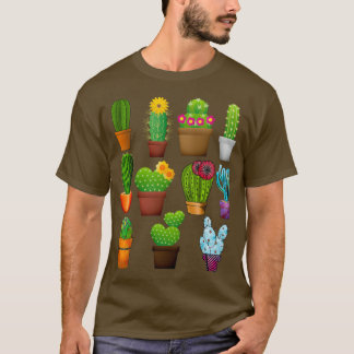 Camiseta cactus de cultivo de flores