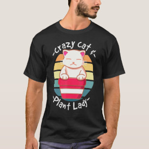 Camiseta Cactus de Gato Suculento Jardinería Señora Gatos L