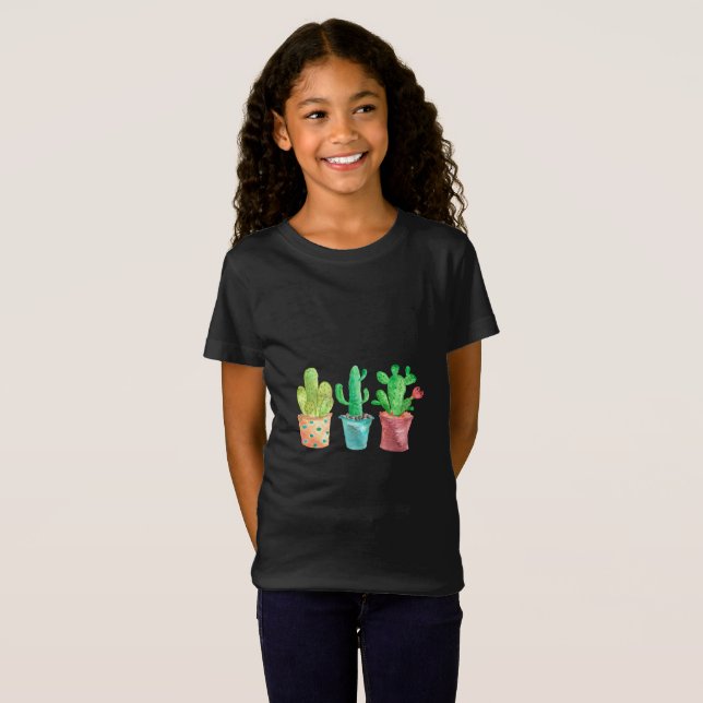 Camiseta Cactus de la acuarela (Anverso completo)