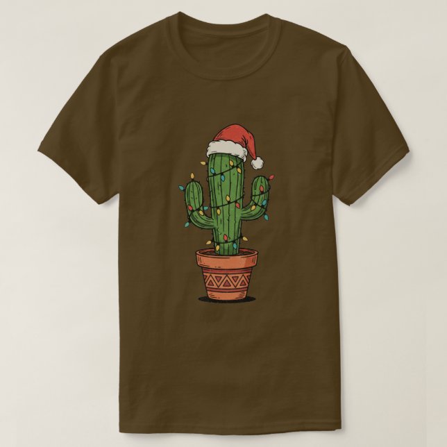 Camiseta Cactus de Navidad Vintage (Diseño del anverso)