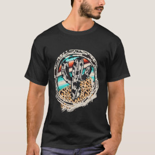 Camiseta Cactus de patrón de vaca leopardo Serape Print Cow