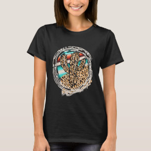 Camiseta Cactus de patrón leopardo Serape Imprimir Rodeo de