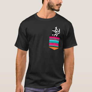 Camiseta Cactus de Vaca en Estampa de Bolsillo de Serape Tu