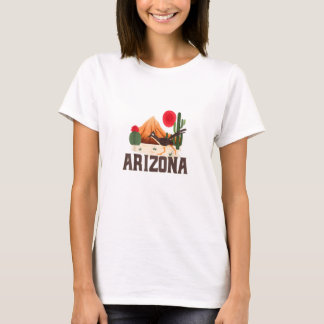 Camiseta Cactus del desierto de Arizona Roadrunner Retro Bo