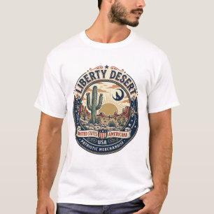 Camiseta Cactus del Desierto Patriótico Patriótico Libertad