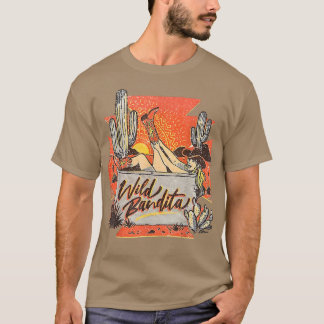 Camiseta Cactus del desierto retro Cowgirl Wild Bandita Wes