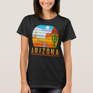 Camiseta Cactus del desierto retro de Arizona Roadrunner