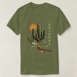 Camiseta Cactus del desierto Roadrunner de Arizona