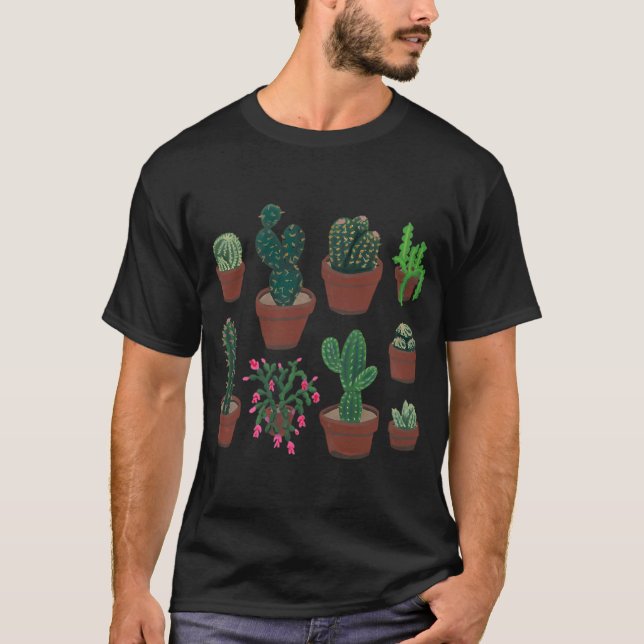 Camiseta Cactus en gouache (Anverso)