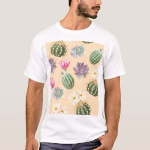 Camiseta Cactus exitoso: patrón de alto detalle
