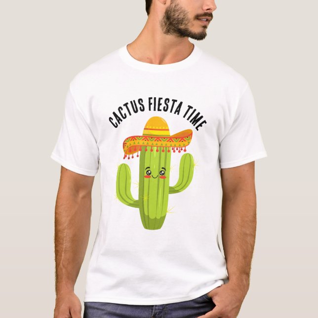Camiseta Cactus Fiesta Time Humor divertido (Anverso)