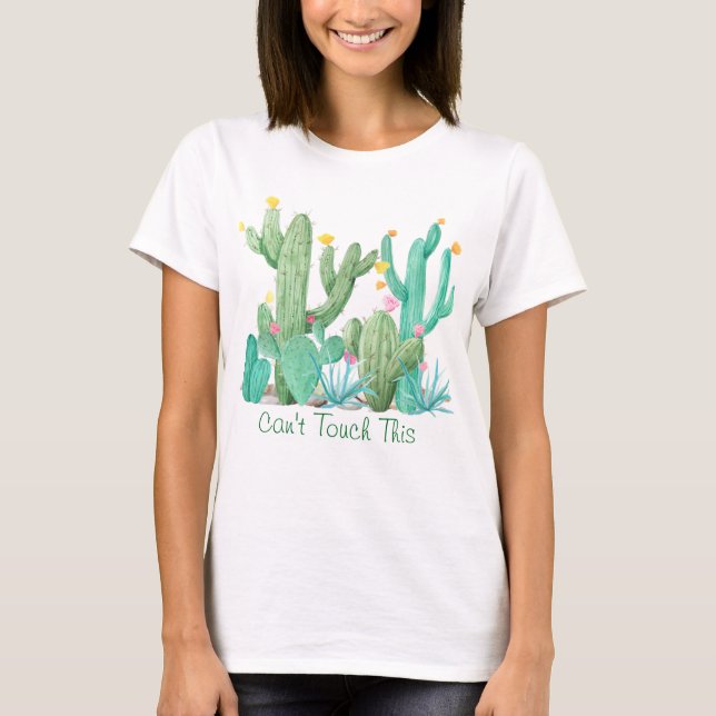 Camiseta Cactus Garden Cacti Cactus no puede tocar esto (Anverso)