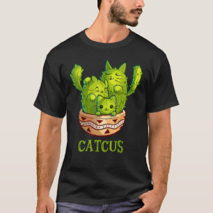 Camiseta Cactus Gato Bonito Y Cactus Mexicano Cactus Cinco 
