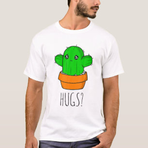 Camiseta Cactus gracioso diciendo abrazo a mí humor