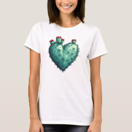 Camiseta Cactus Heart El día de San Valentín