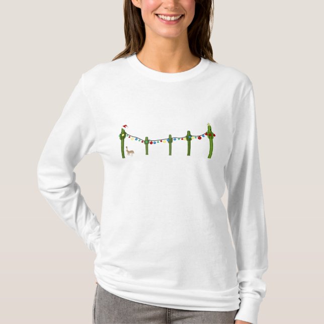 Camiseta Cactus Holiday Long Sleeve Tshirt (Anverso)