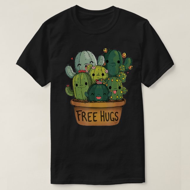 Camiseta Cactus Hugs Tee Cute Funny Cactus Presente (Diseño del anverso)