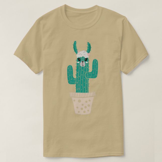 Camiseta Cactus Llama Cute Llama Con Cactus Pla (Diseño del anverso)