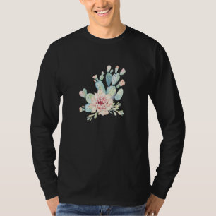 Camiseta Cactus Plant Blooming Pear Rápidamente Cactus Bota
